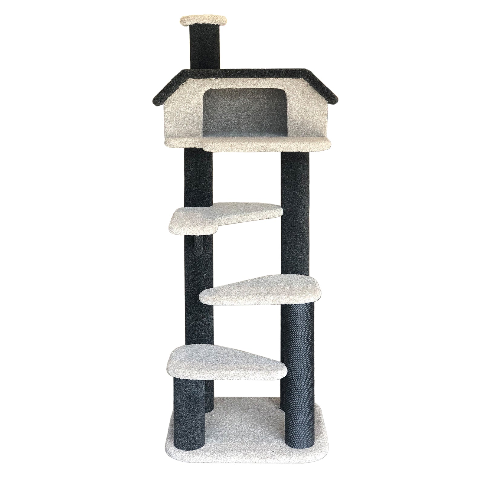 KatAttack Dallas Cat Tower with House